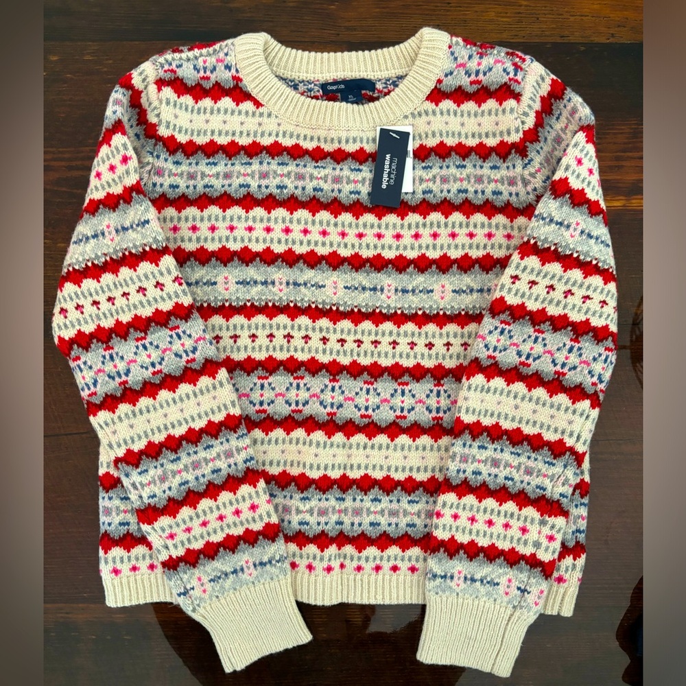 NWT GAP nordic pattern sweater girls size XL 12
